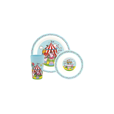 Peppa Pig Blue Plastic 3-Piece Kids Dinner Set – Bowl, Plate & Cup – Indian Grocery UK